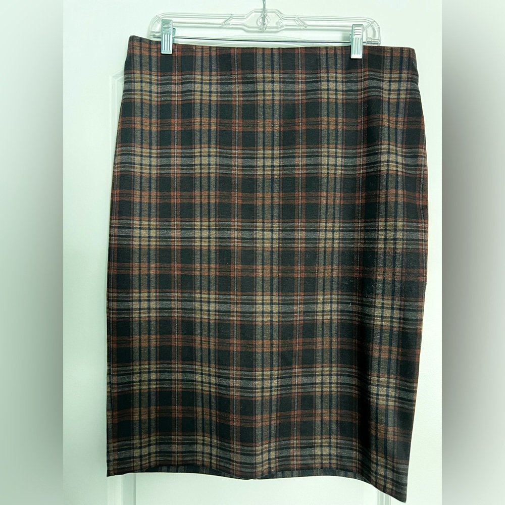 Le château plaid extensible pencil skirt